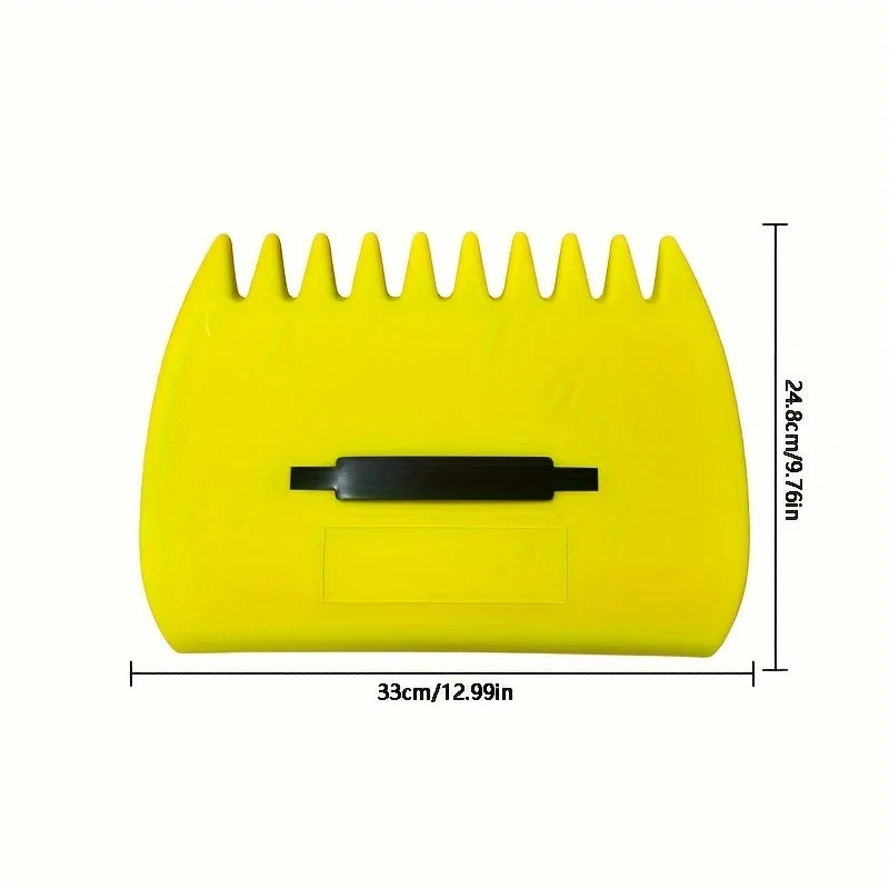 Handheld Garden Rake – Debris Cleanup Tool for Yard & Lawn, Green/Yellow