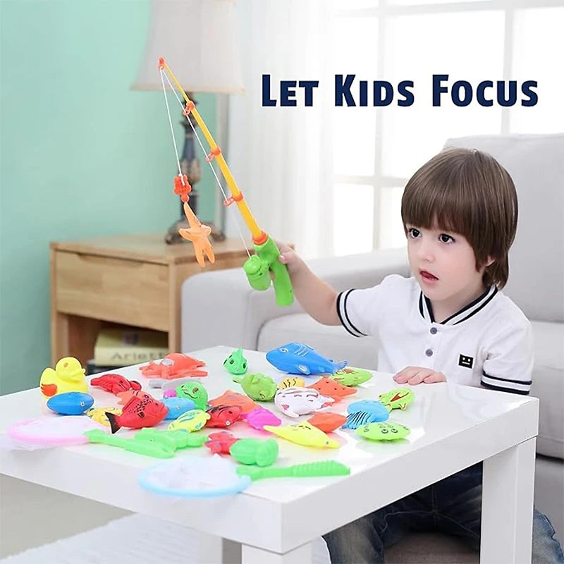 Magnetic Fishing Toy Set – Wooden Fishing Game for Kids, Single/Double Pack