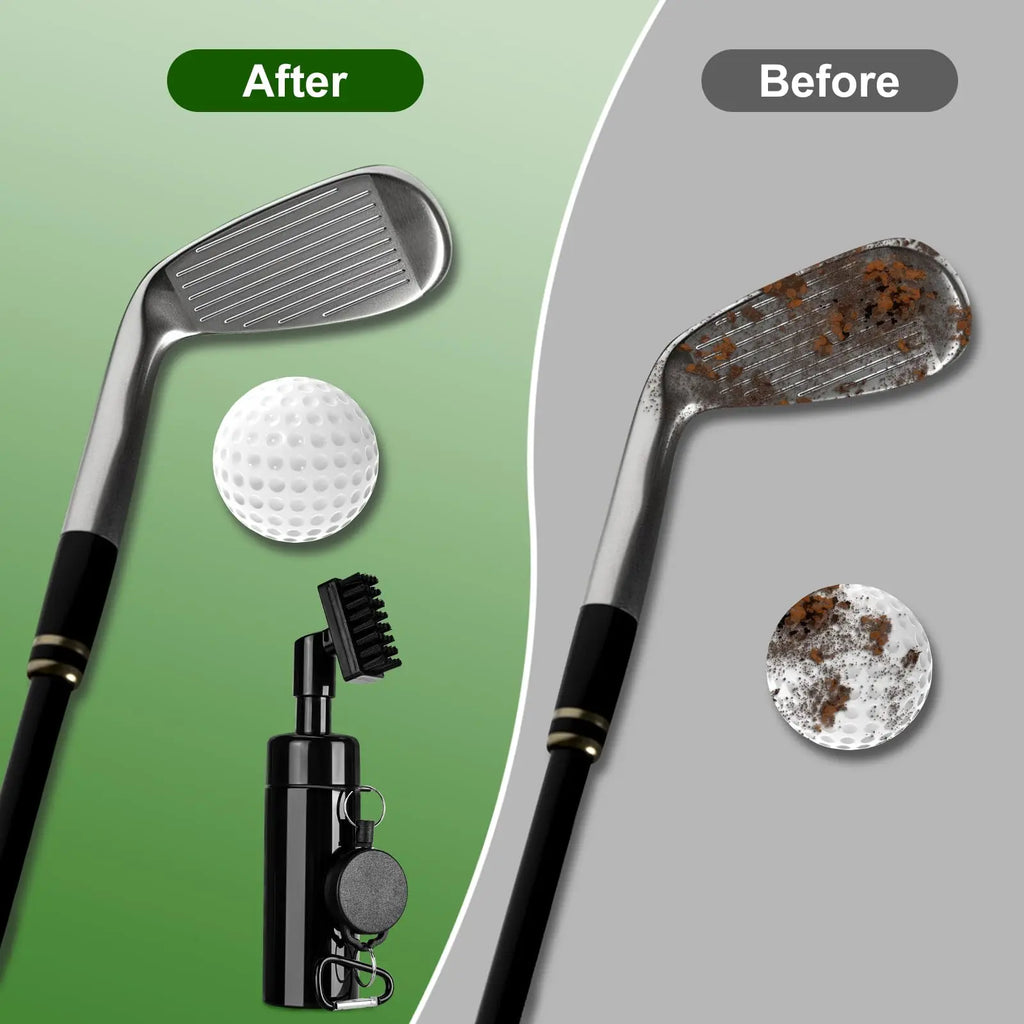 Golf Club Cleaning Brush – U & V-Groove Cleaner Tool, Black & Green