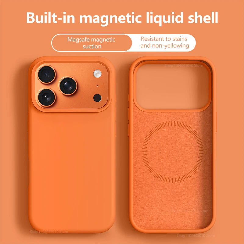 Magnetic iPhone Case – Liquid Silicone Soft Bumper Cover for iPhone 16-17 Air & Pro Max