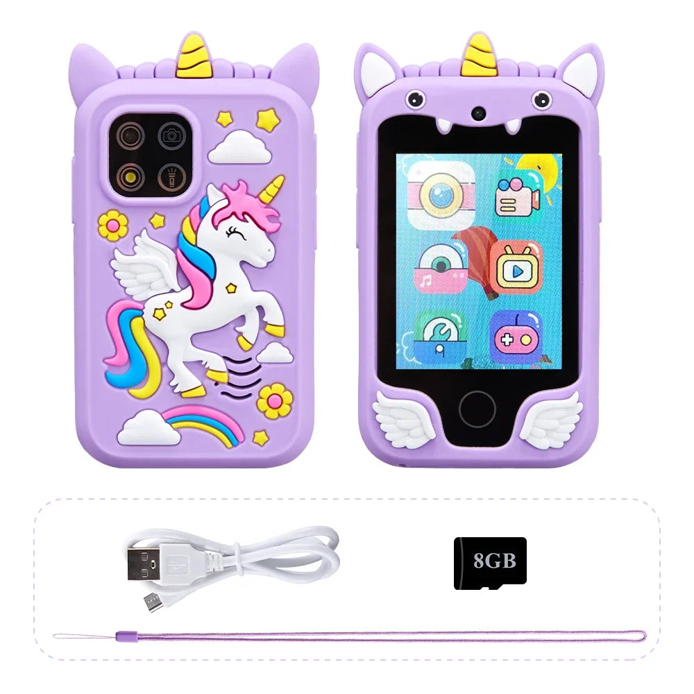 Kids Smart Phone Camera Toy – Digital Play Camera for Toddlers, Green/Blue/Pink/Purple