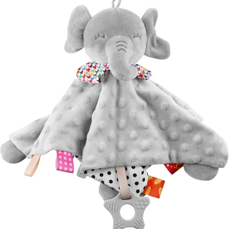Baby Comforter Blanket – Elephant Soft Soothing Security Towel with Rattle Toy