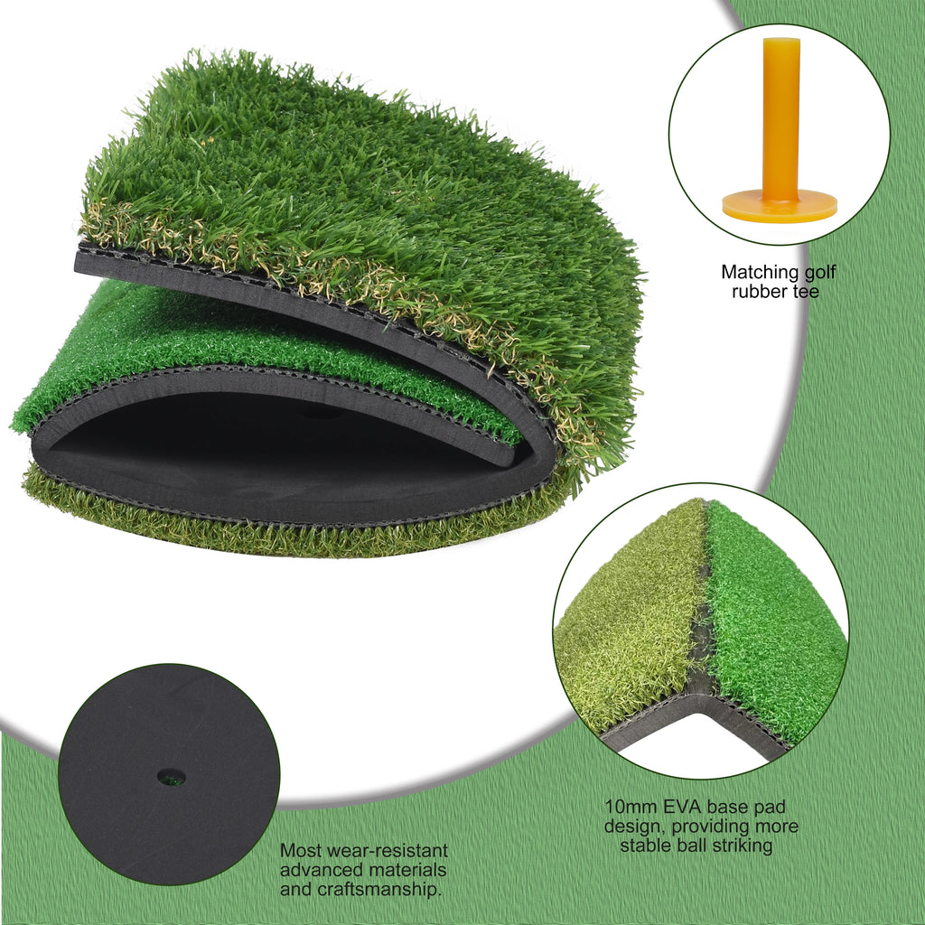 Golf Hitting Mat – 3-in-1 Realistic Turf Practice Mat for Driving Range