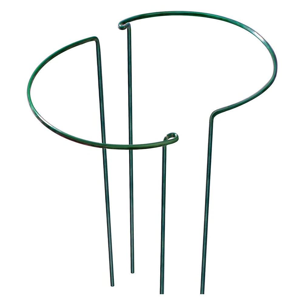Plant Support Stakes – 2-Pack Sturdy Metal Folding Frame for Flowers & Vegetables, Green