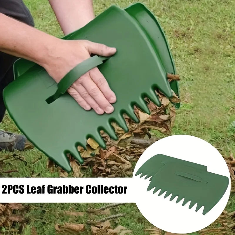 Handheld Garden Rake – Debris Cleanup Tool for Yard & Lawn, Green/Yellow