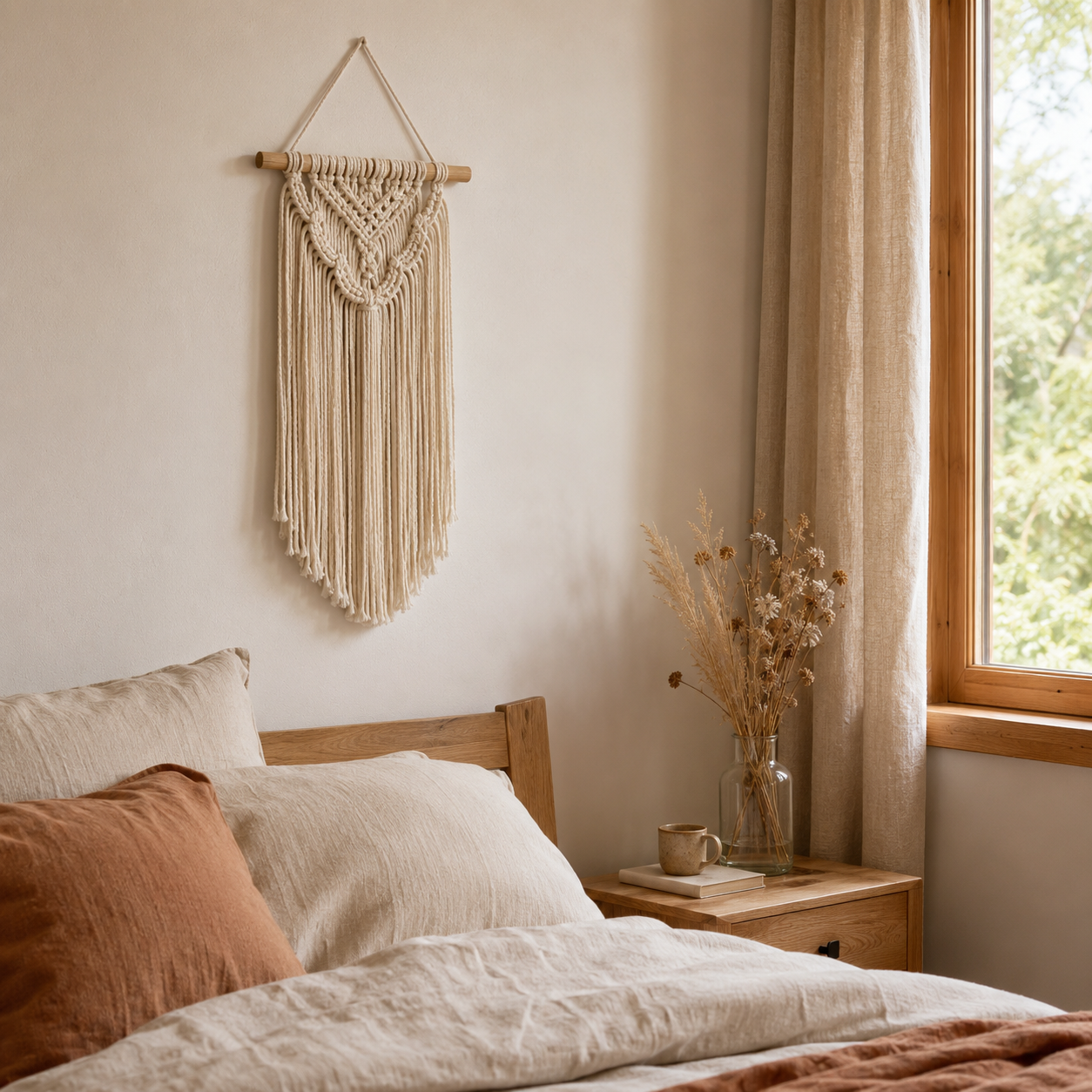Macrame Wall Hanging – Boho Woven Wall Art Tapestry for Home Decor