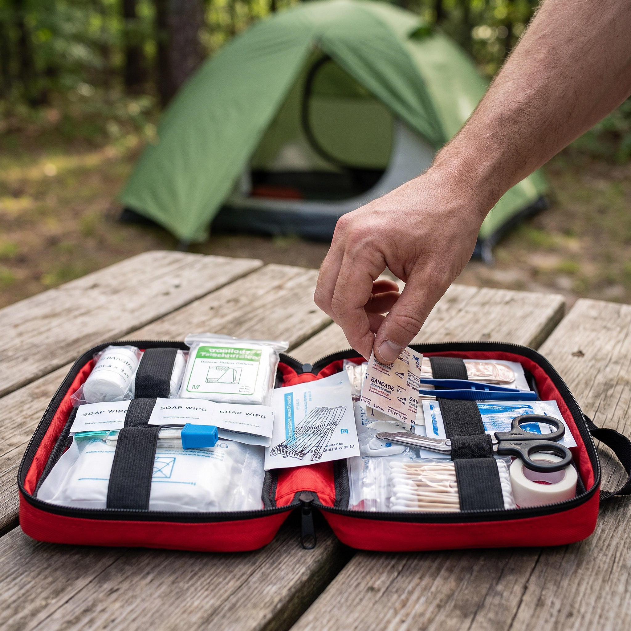 260-piece first aid kit in real-life outdoor use