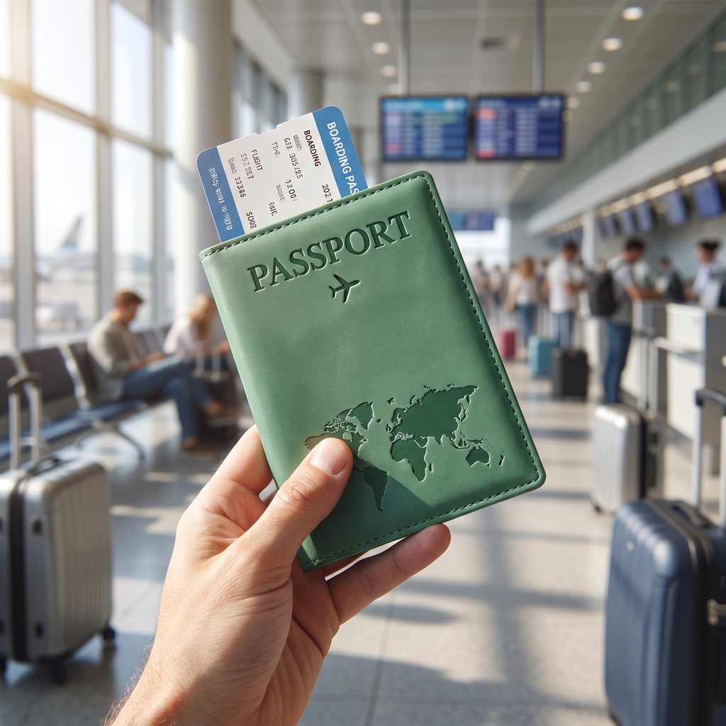 Map print passport cover, Green, real-life use