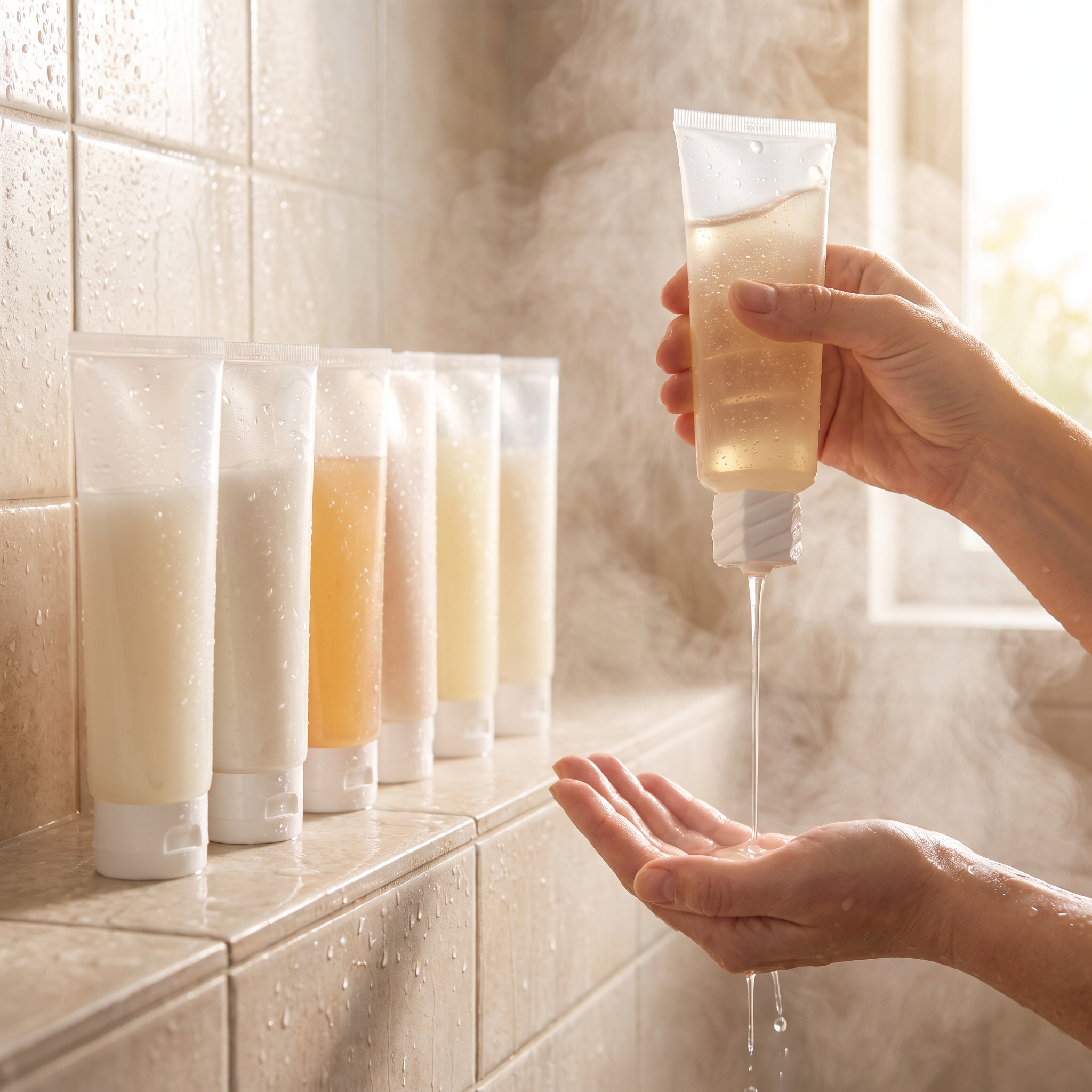 Refillable toiletry bottle set, 6pcs set, real-life use