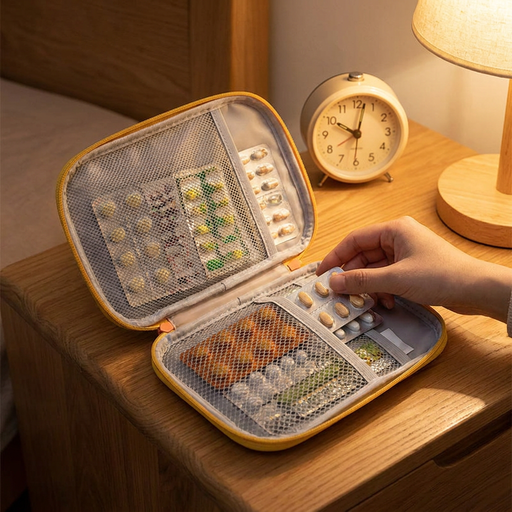 Pill storage pouch, yellow XL