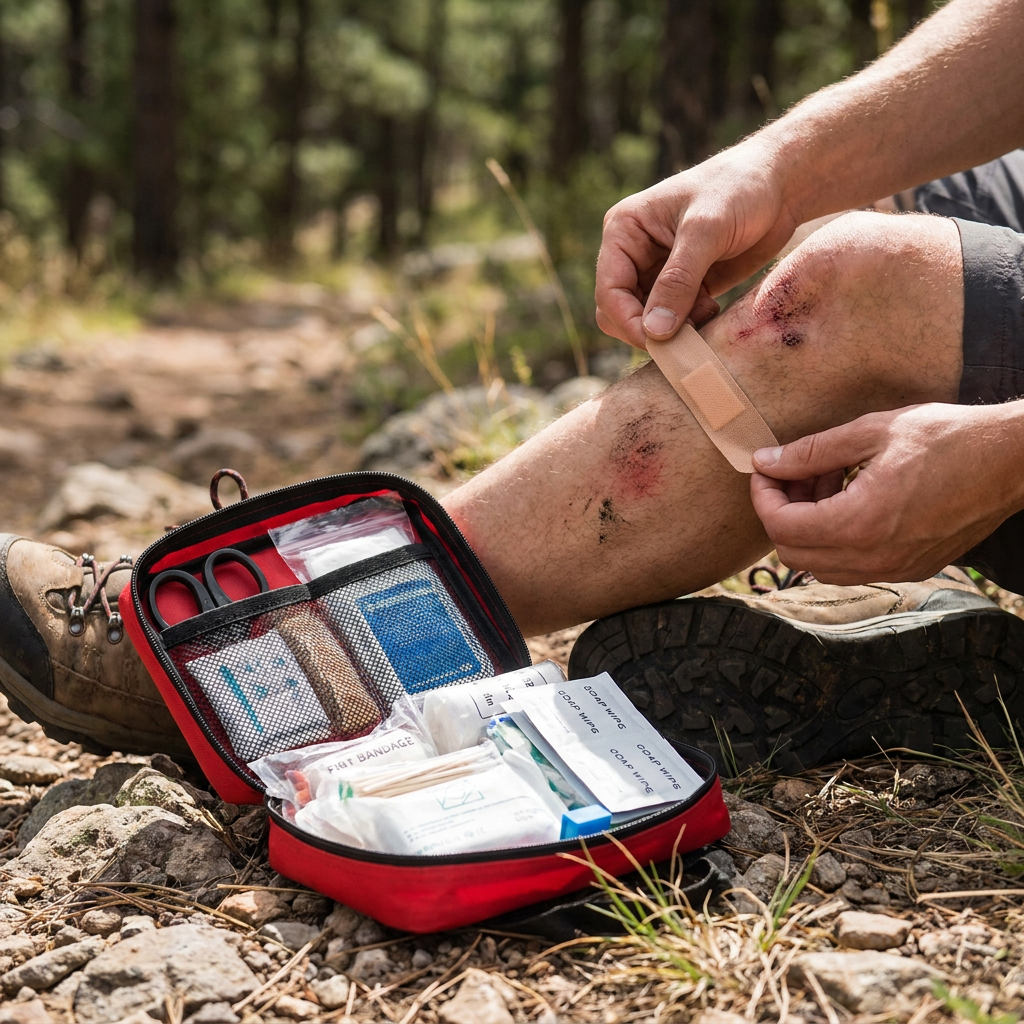 260-piece first aid kit in use outdoors