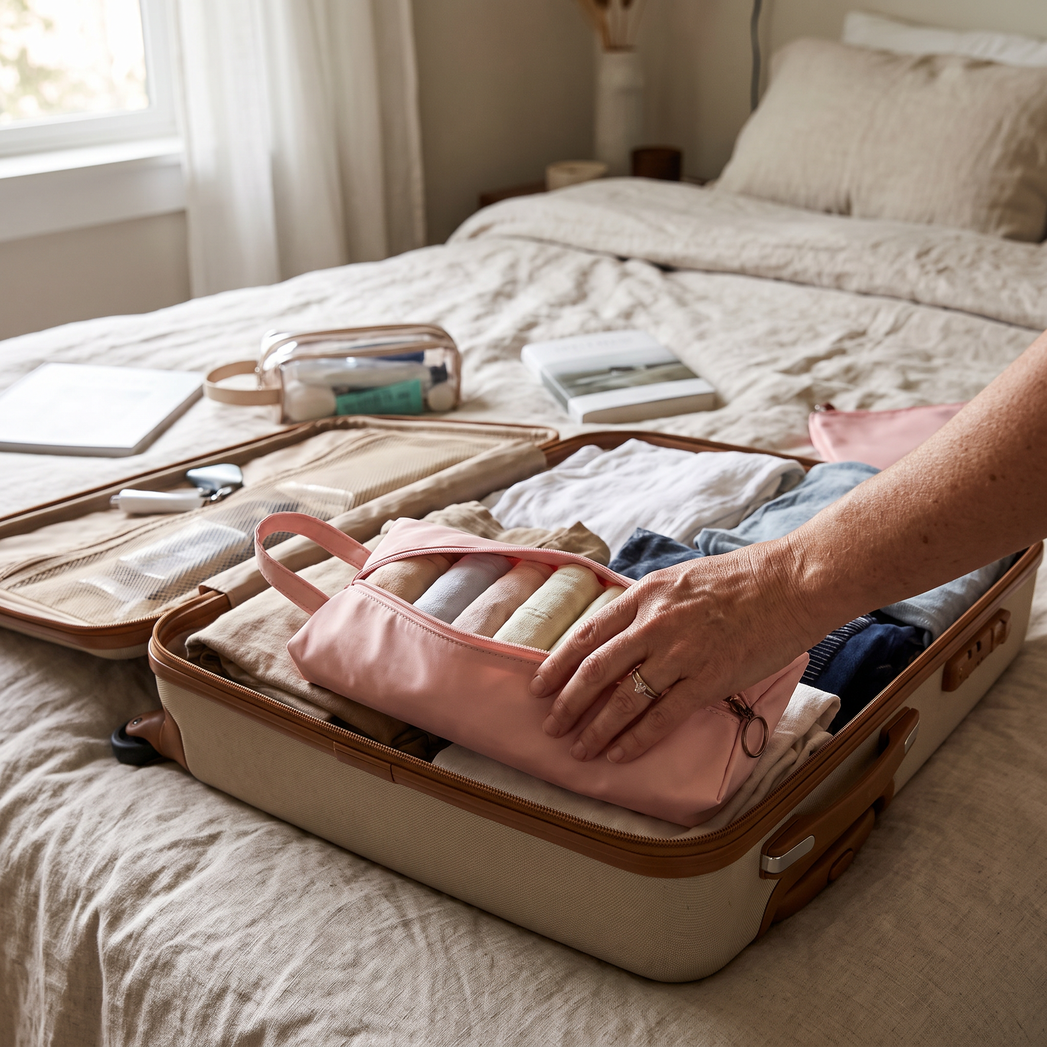 Underwear and sock storage bag in real-life use