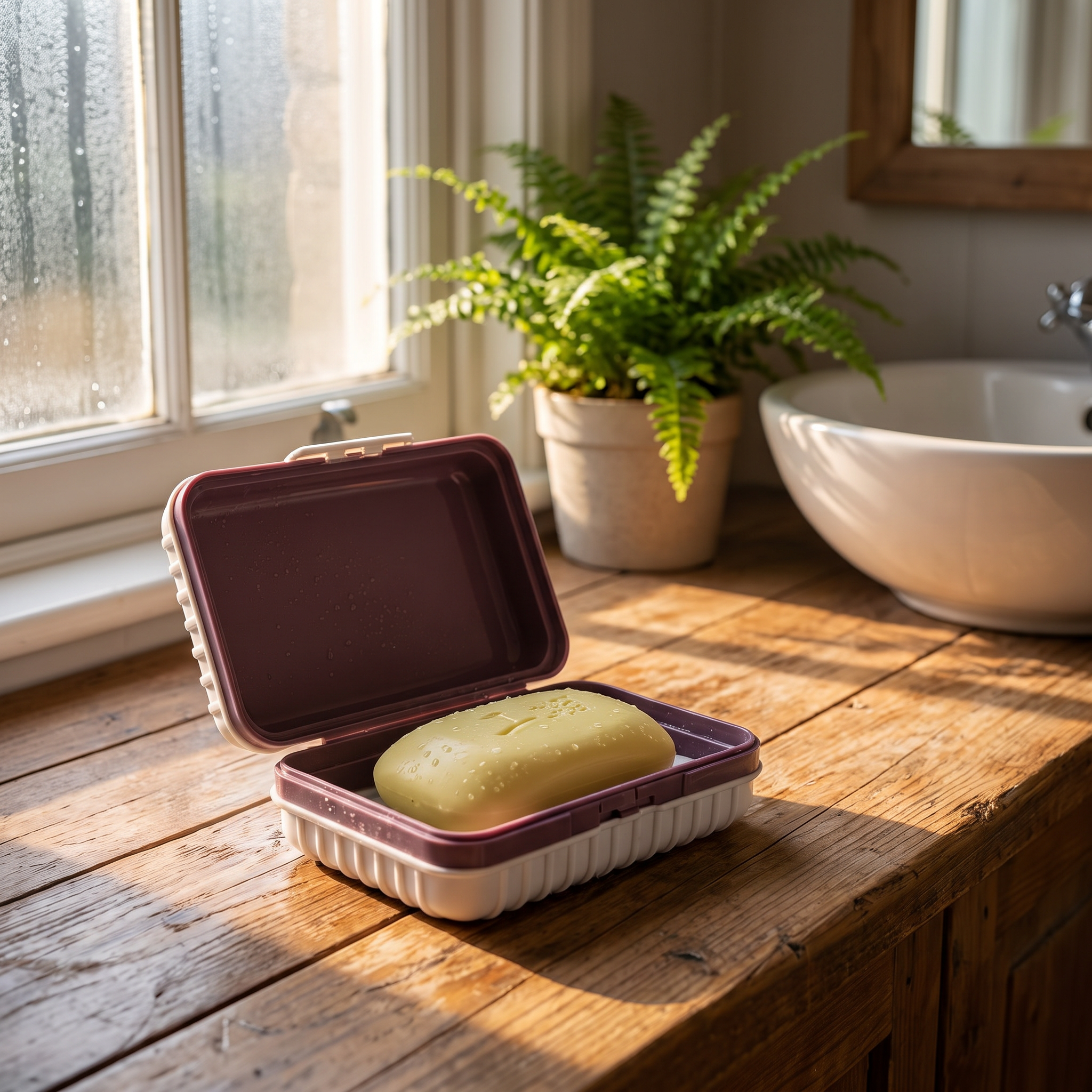 Travel soap box in real-life use