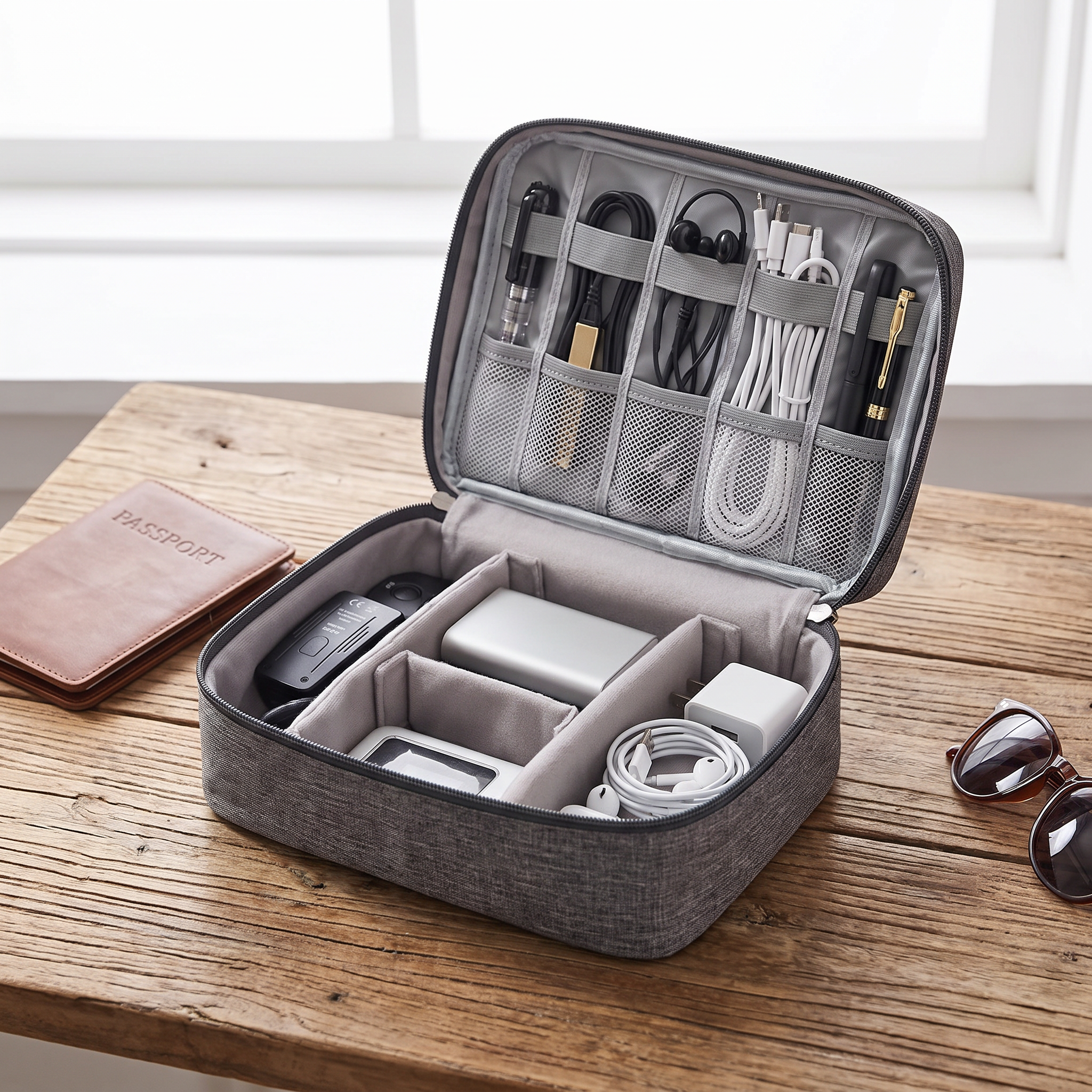 Travel cable organizer in real-life use