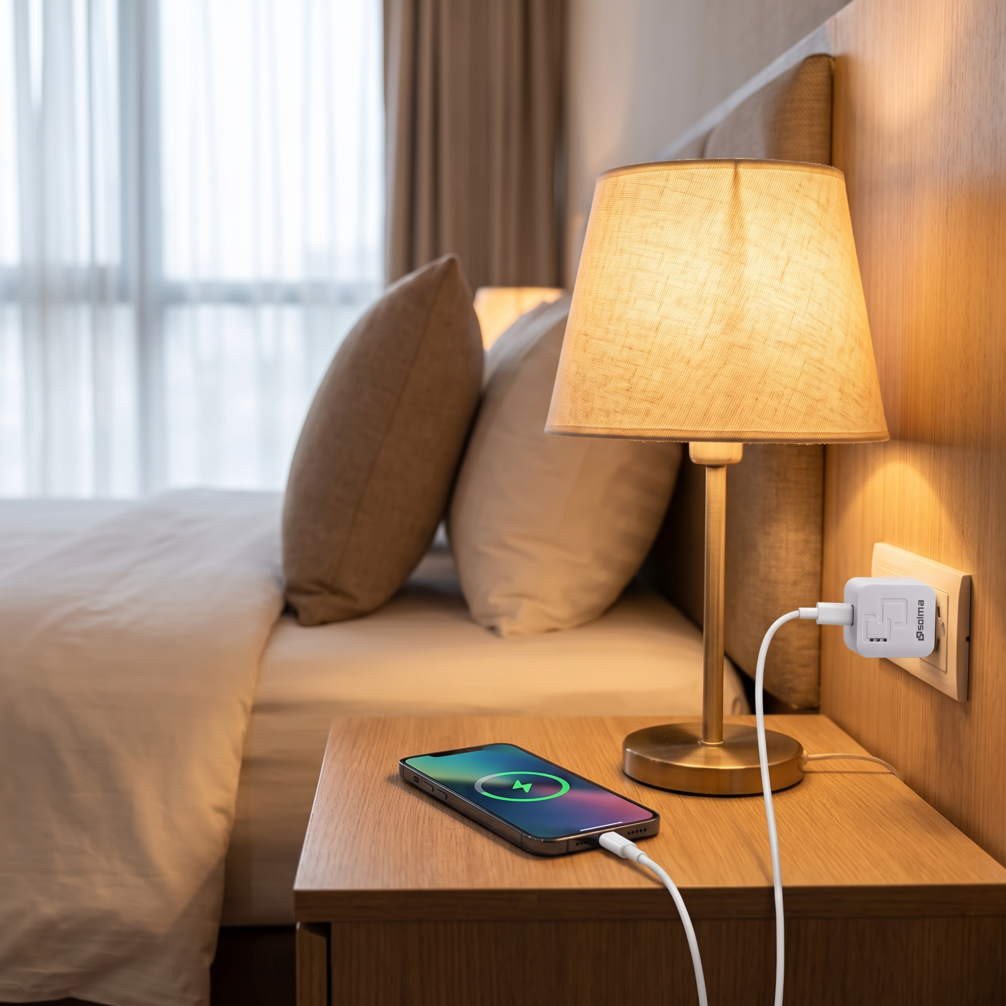 Travel USB wall charger in real-life use