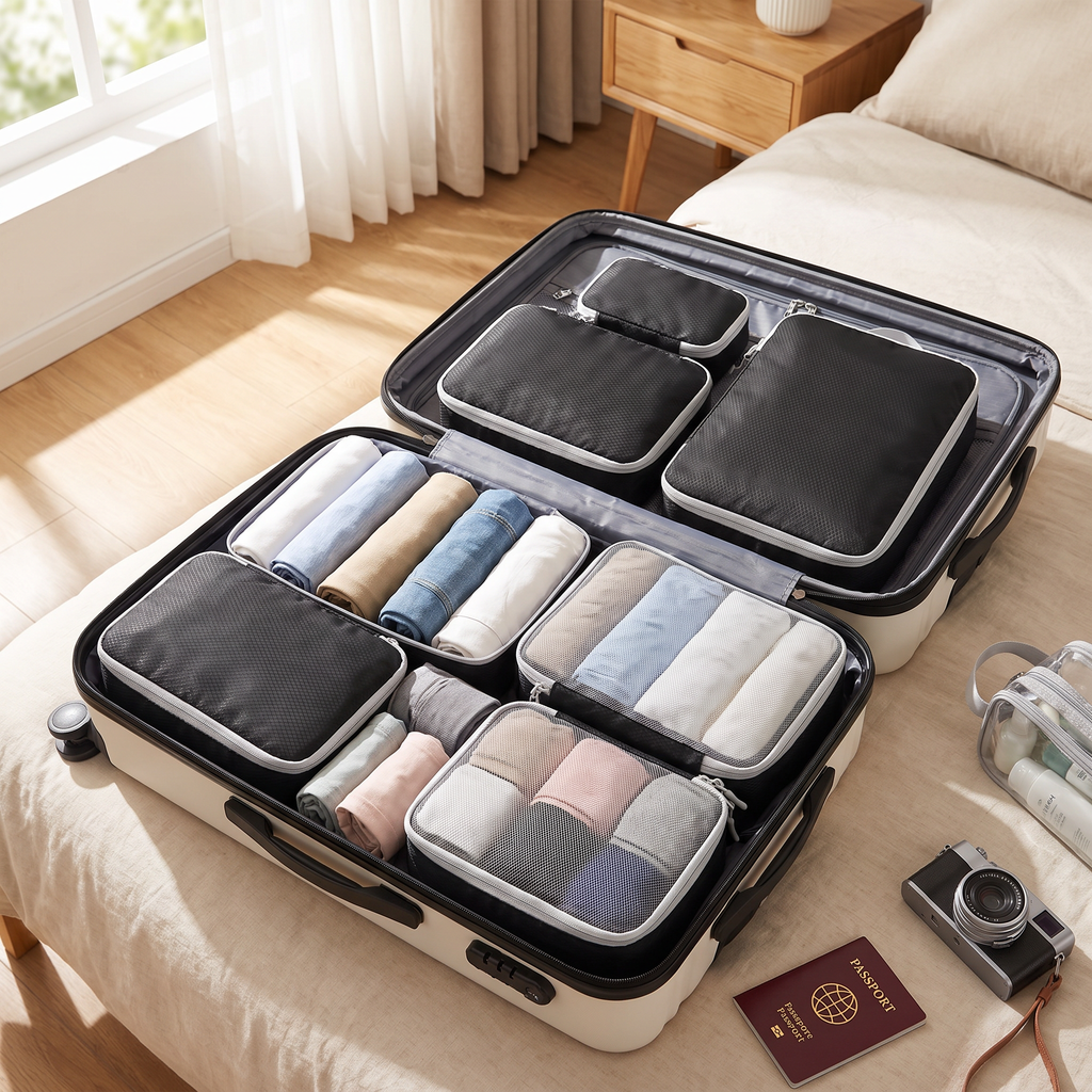 Compression packing cubes in real-life use