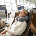 Inflatable U-shape neck pillow in real-life use