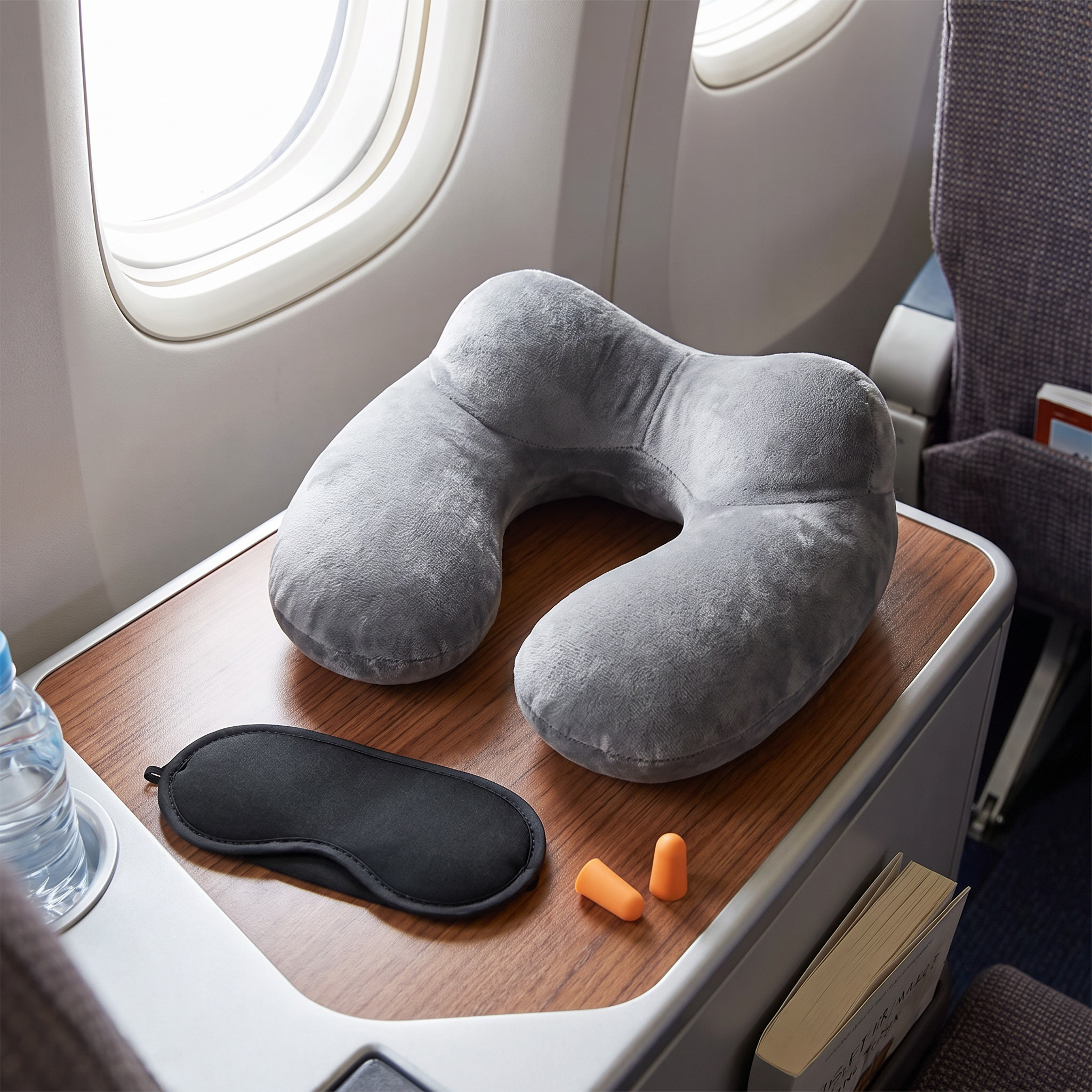 Travel pillow sleep kit in real-life use