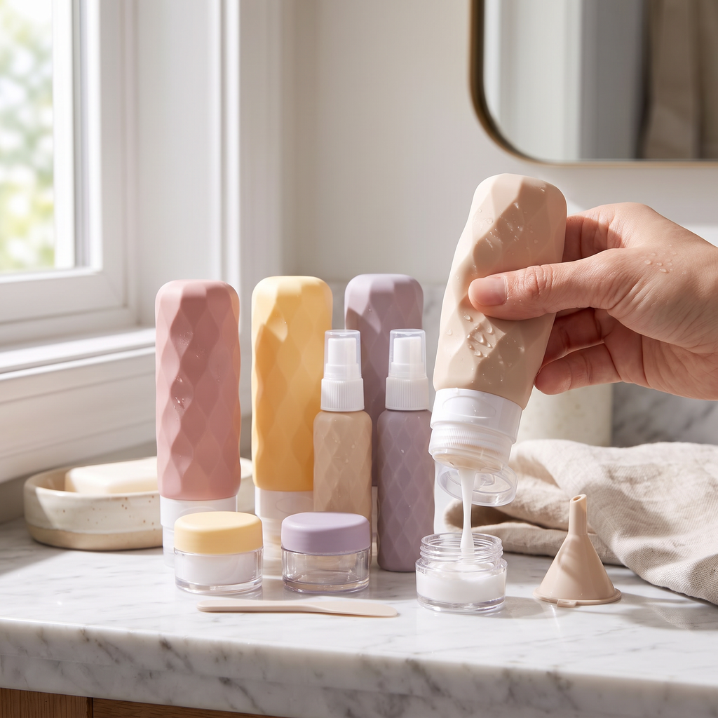 16pcs travel bottle set in real-life use