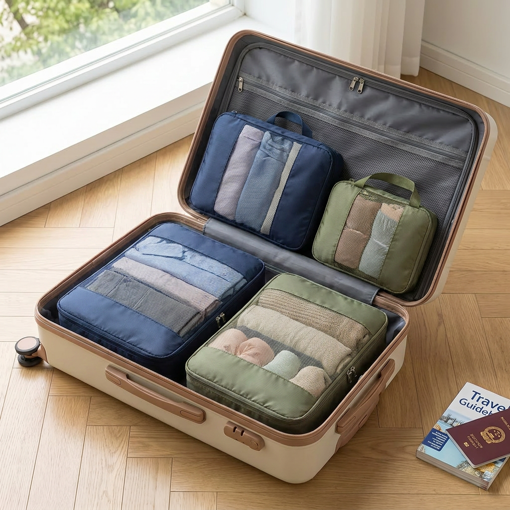 2-piece packing cube set in real-life use