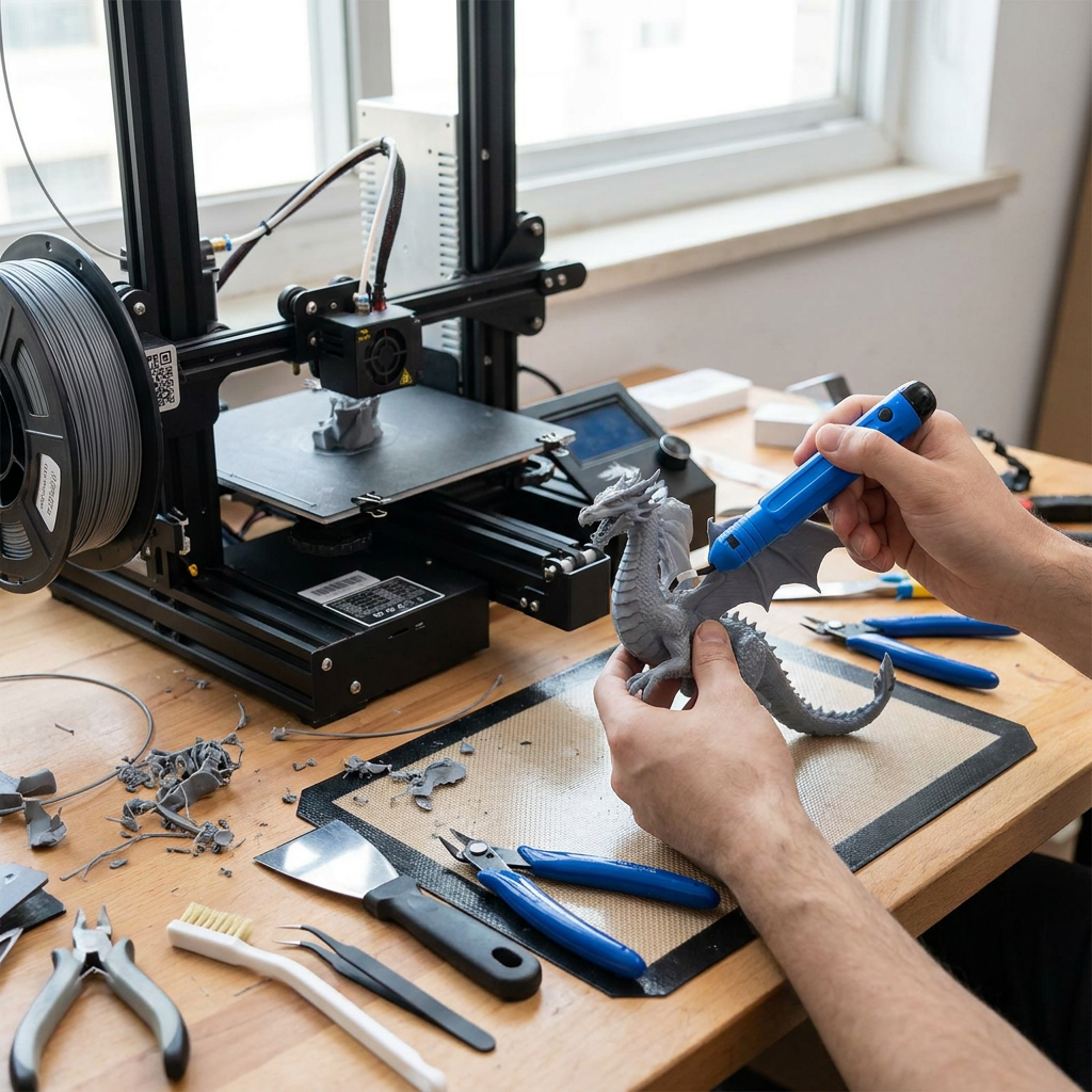 3D Printer Tool Kit - Scissors, Tweezers & Deburring Set
