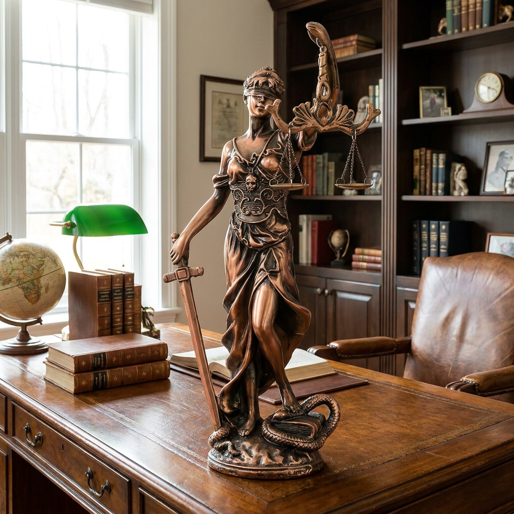 Goddess of Justice Statue, Copper-Tone Edition