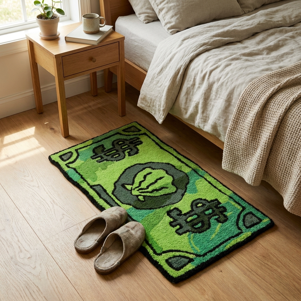 Coin Pattern Decorative Doormat, Bedside Edition
