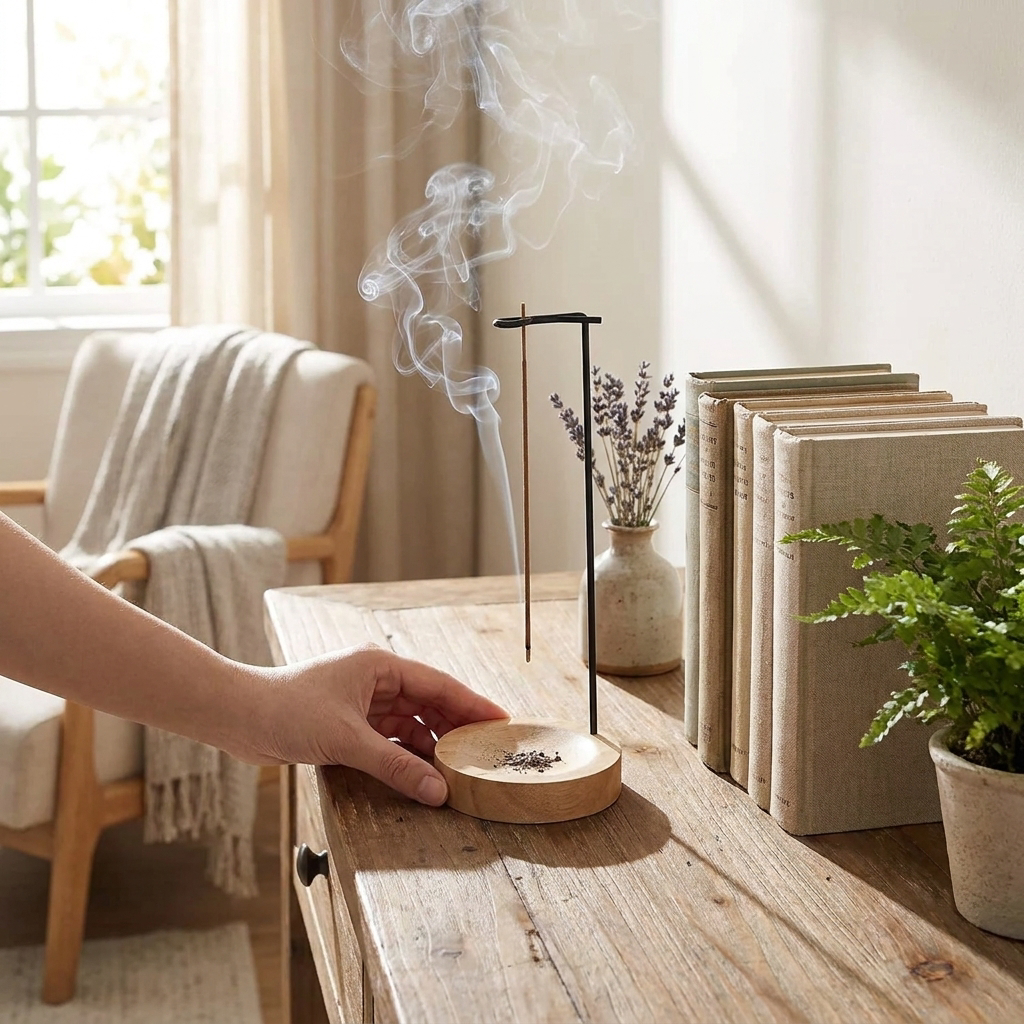 Wooden Incense Burner Tray, Zen Edition