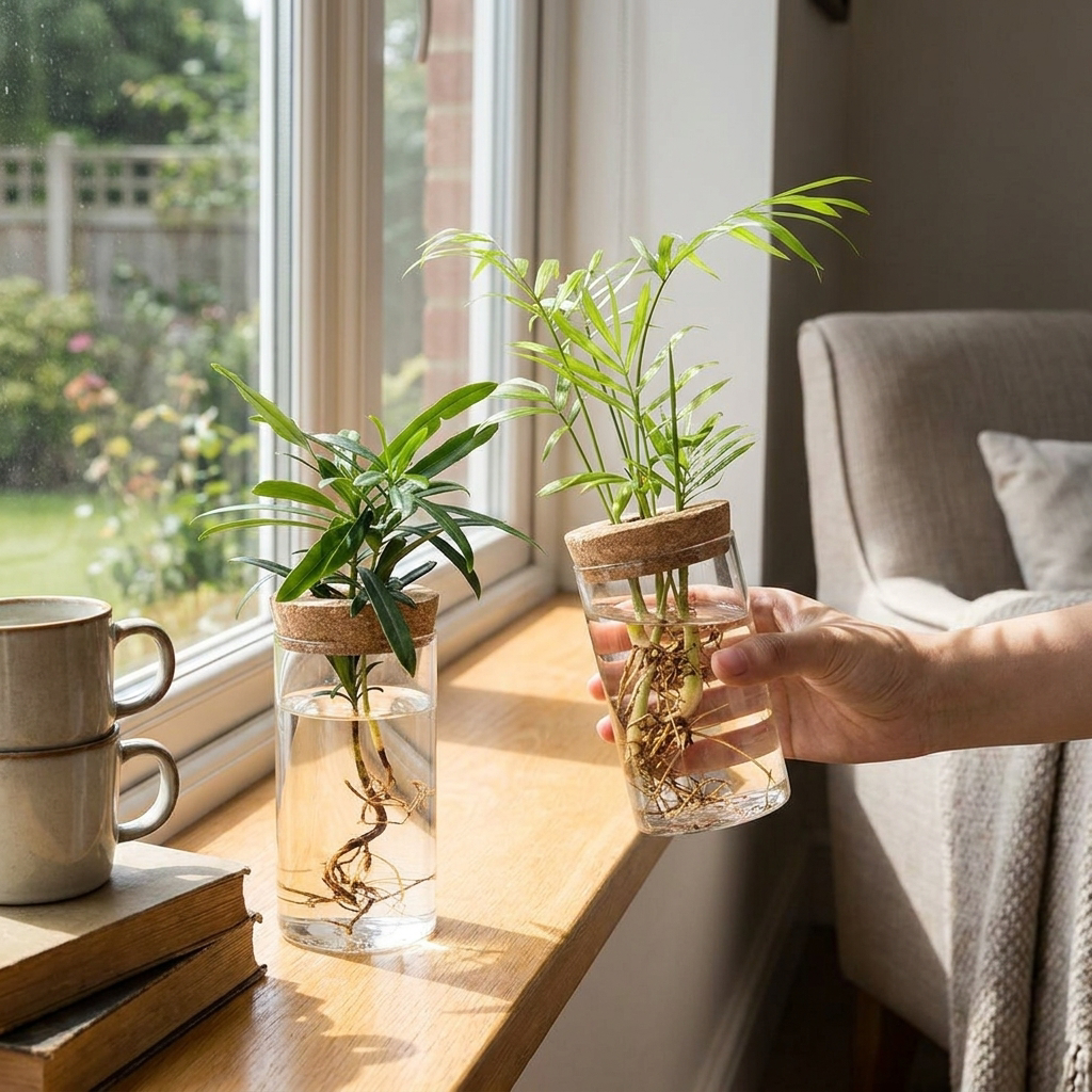 Desktop Glass Planter Vase, Hydroponic Edition