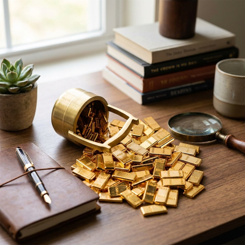 Mini Gold Bar Ornament, Desktop Edition