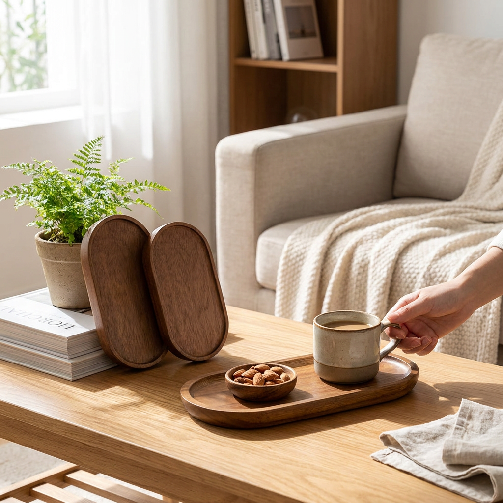 Wooden Serving Tray, Japanese-Style Edition