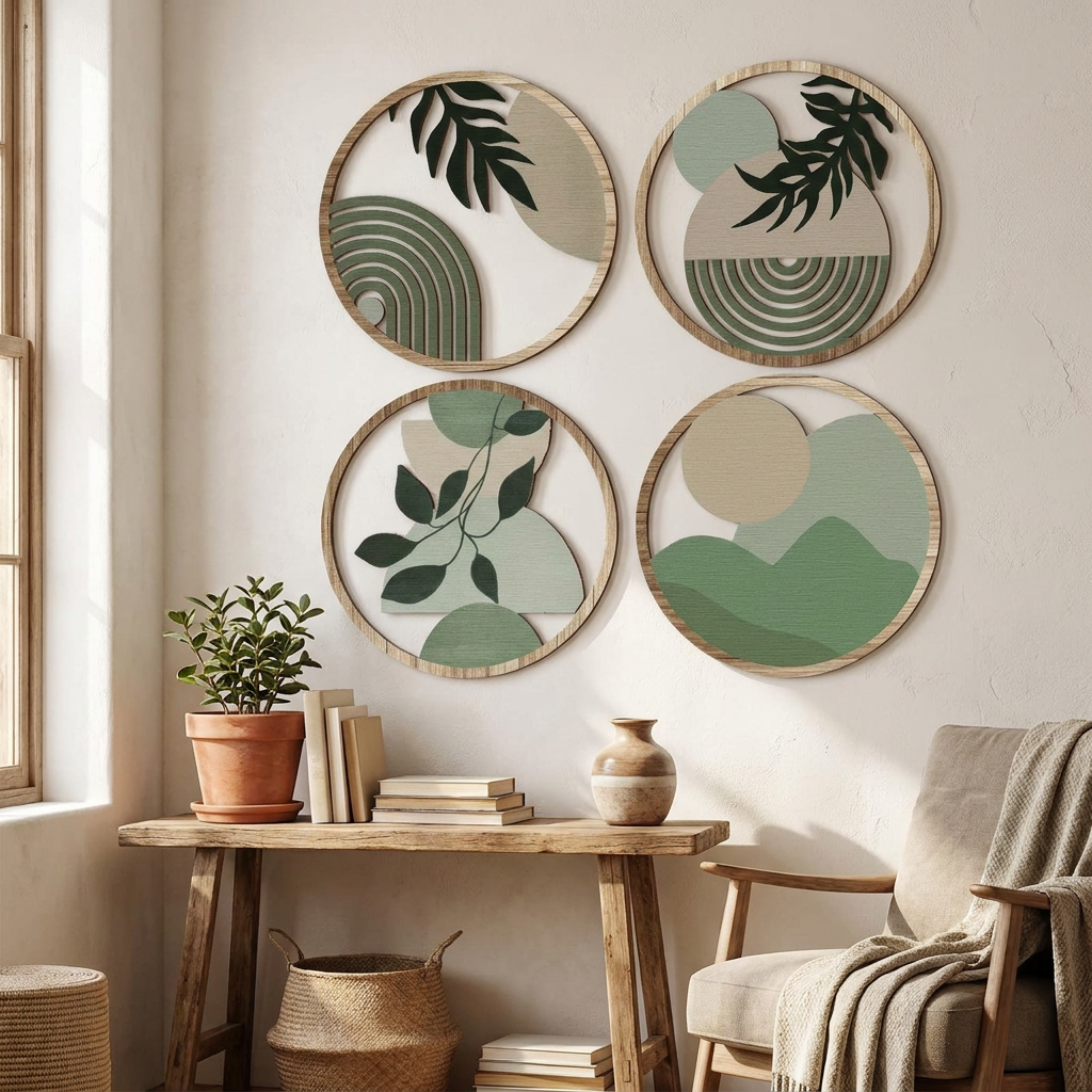 Bohemian Wall Art Set, 4 Pieces