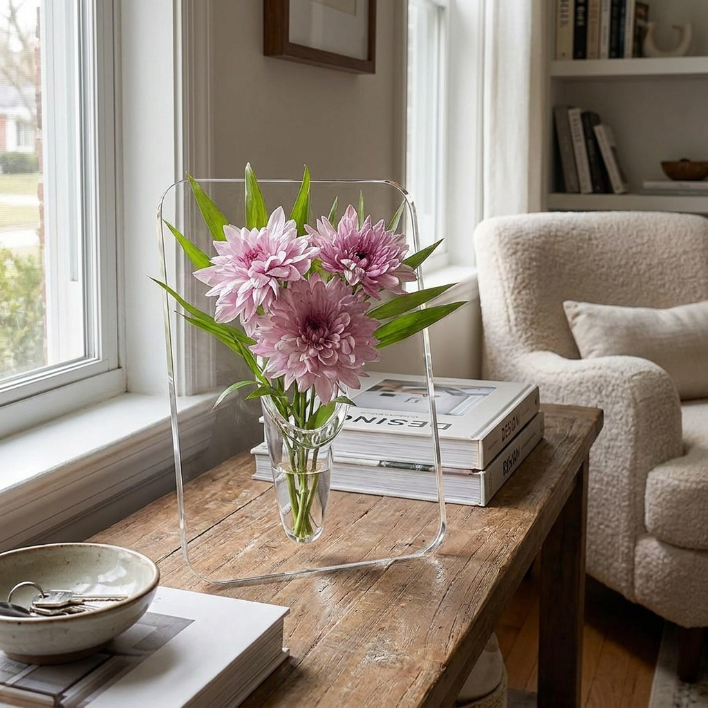 Clear Acrylic Frame Vase, Modern Edition