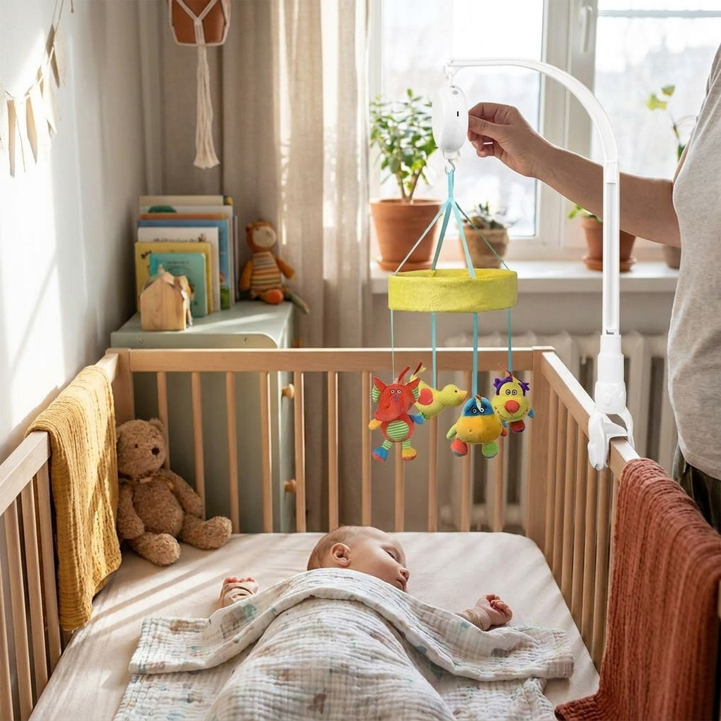 Baby Crib Hanging Rattle Toy Holder Arm Bracket