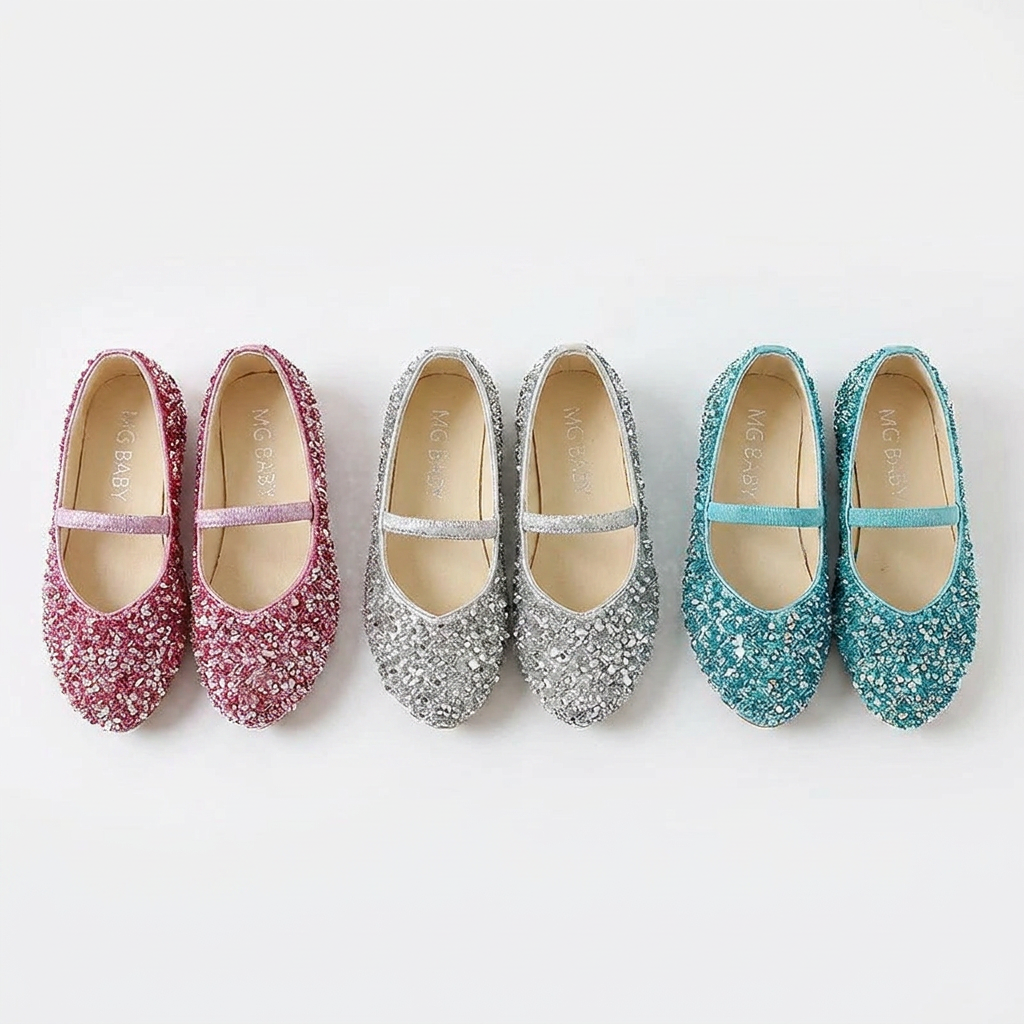 Girls Bling Princess Pointed Toe Dress Shoes