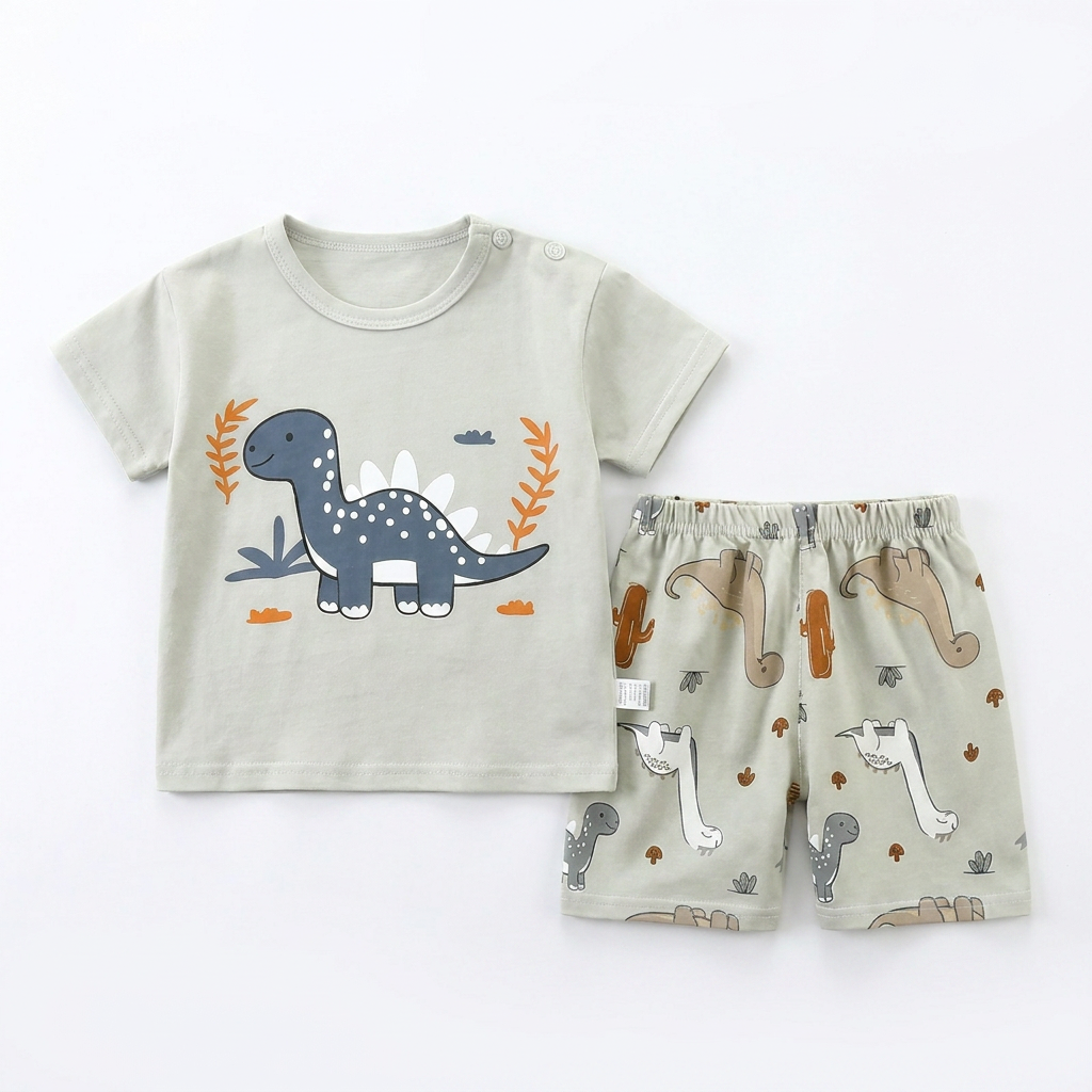 Kids Cotton T-shirt and Shorts 2-Piece Summer Set