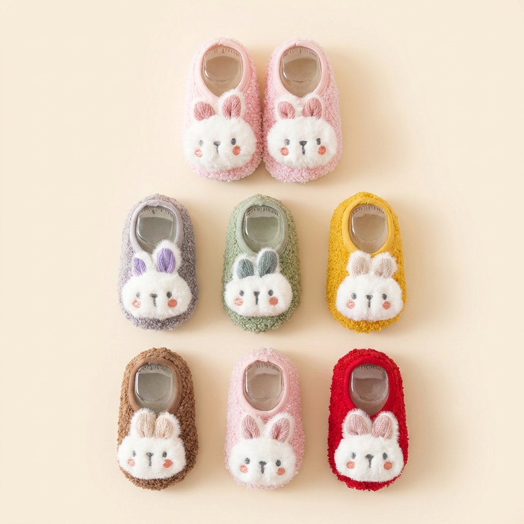 Cartoon Rabbit Plush Floor Slipper Socks