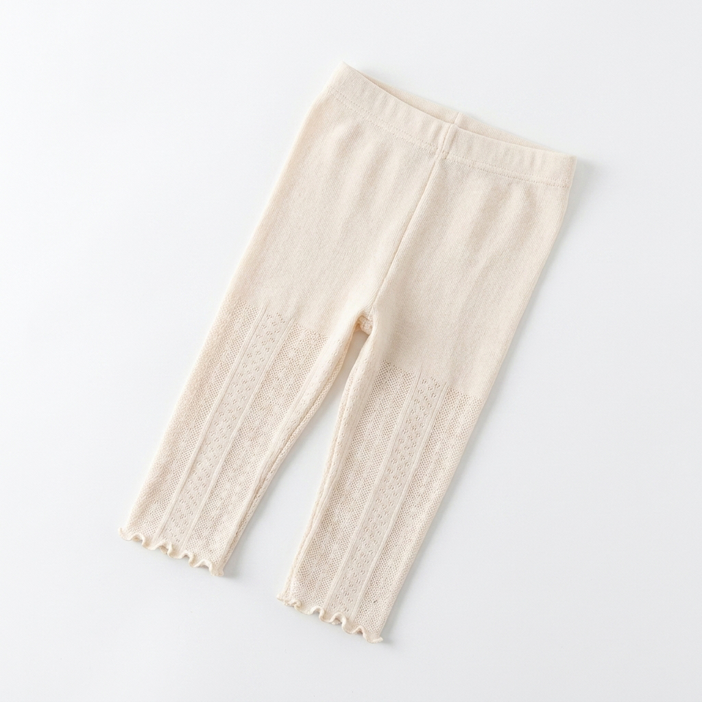 Girls Thin Mesh Breathable Cropped Leggings