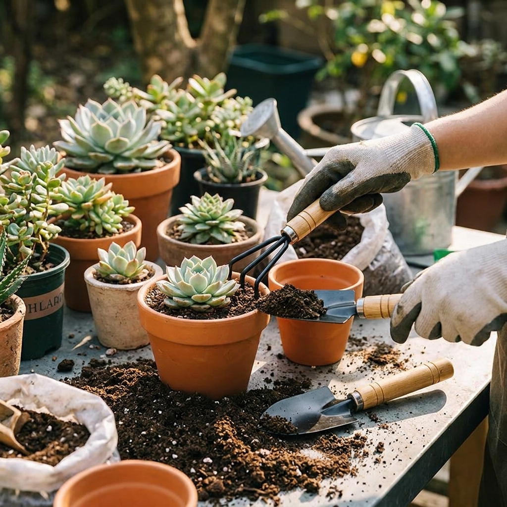 Mini Garden Tool Set with Rake, Trowel and Shovel for Succulents