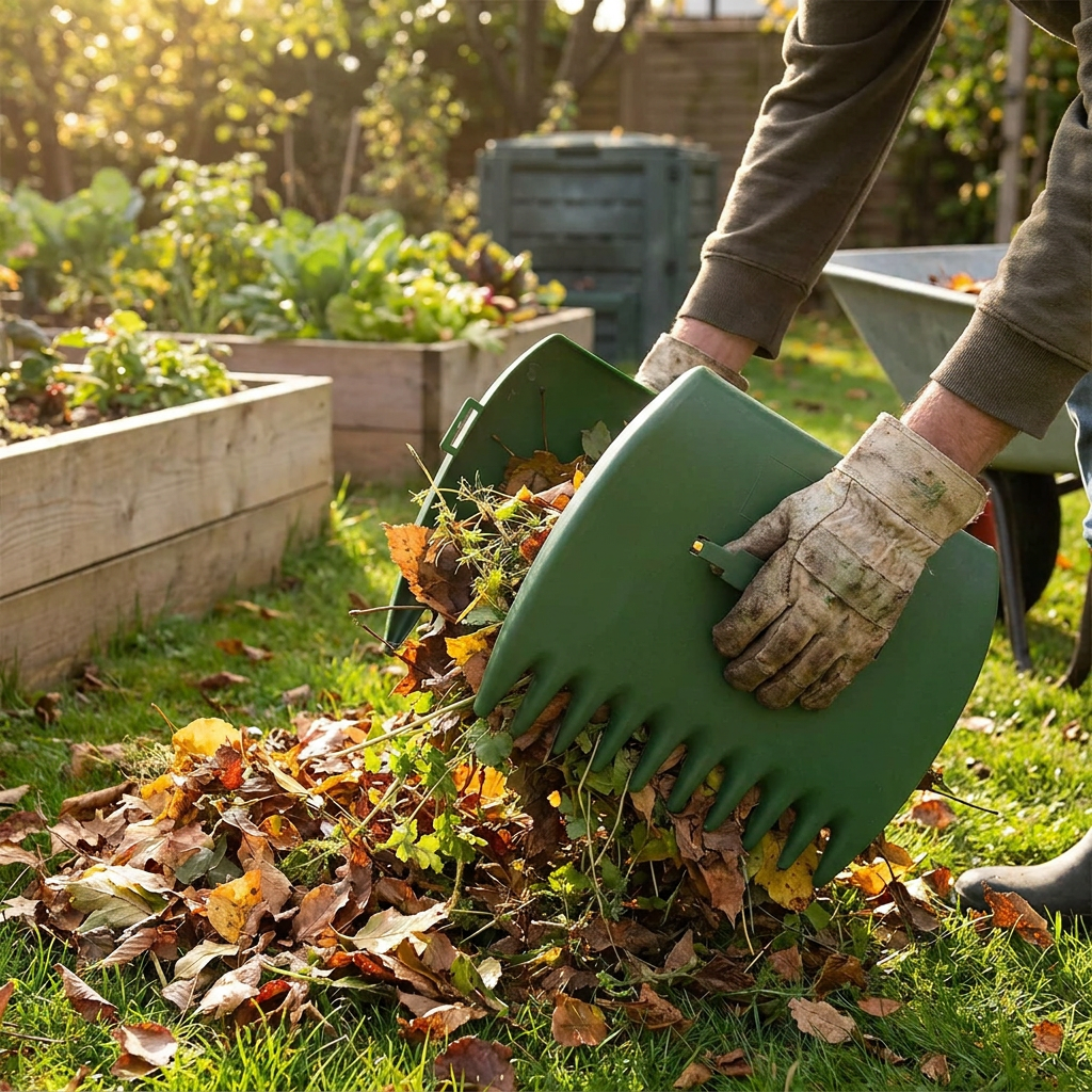 Handheld Gardening Rake Leaf Scoops for Yard and Lawn Cleanup
