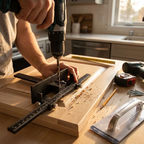 Cabinet Hardware Drill Jig