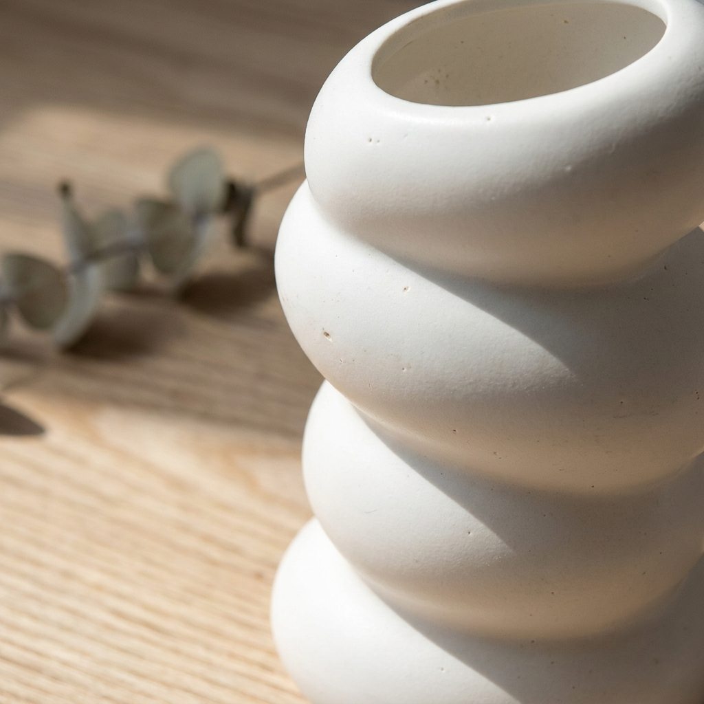 Spiral White Vase, Nordic Edition — detail