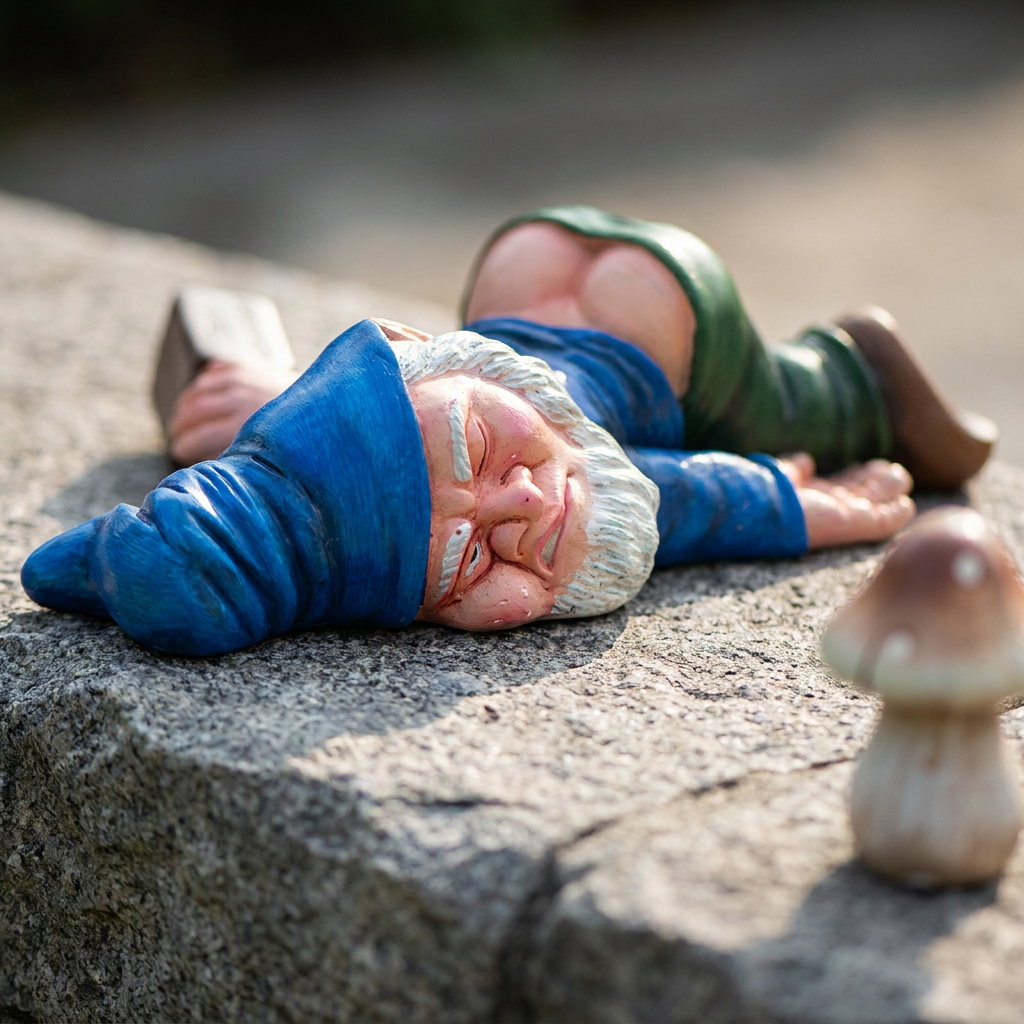 Garden Gnome Statue, Whimsical Resin Edition — detail