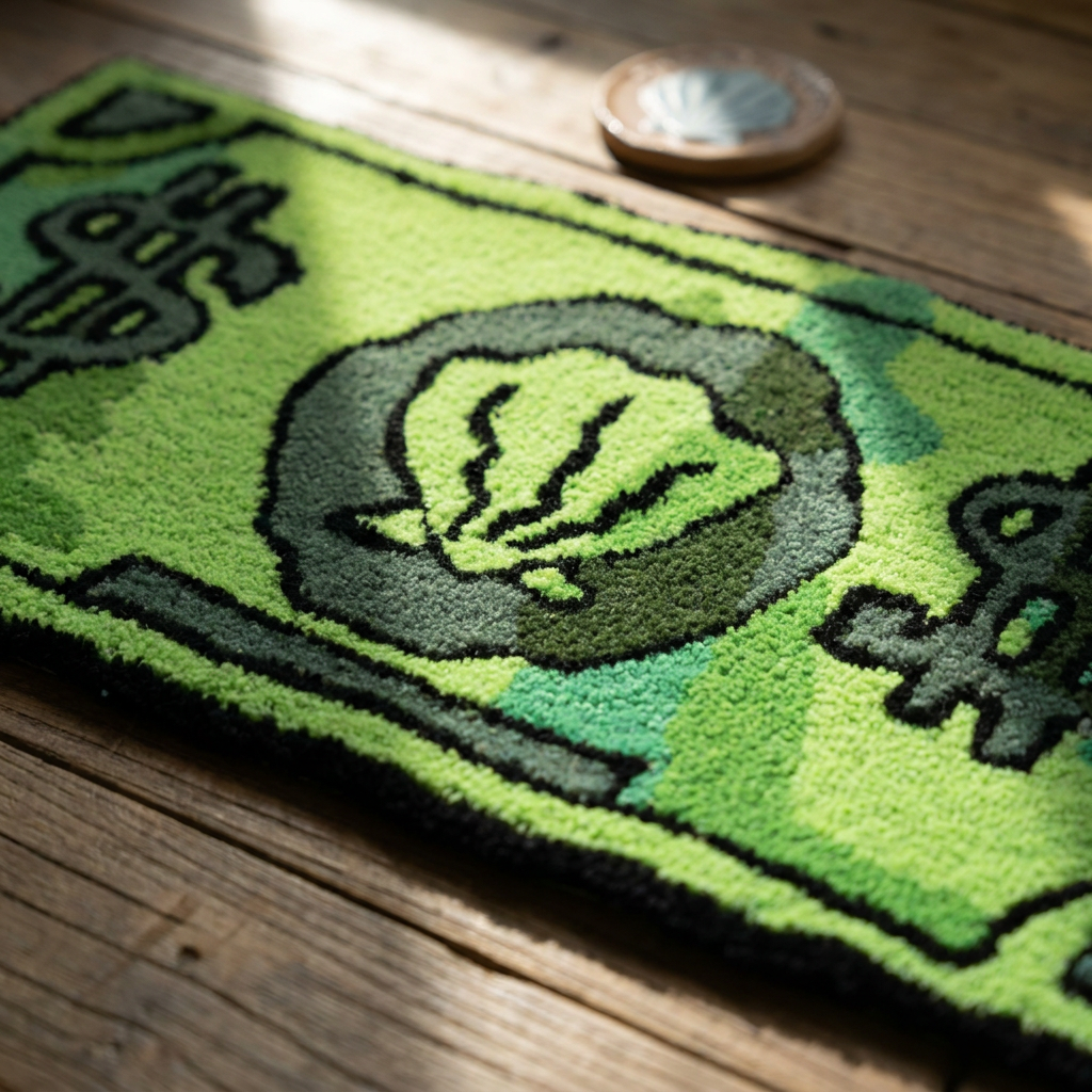 Coin Pattern Decorative Doormat, Bedside Edition — detail
