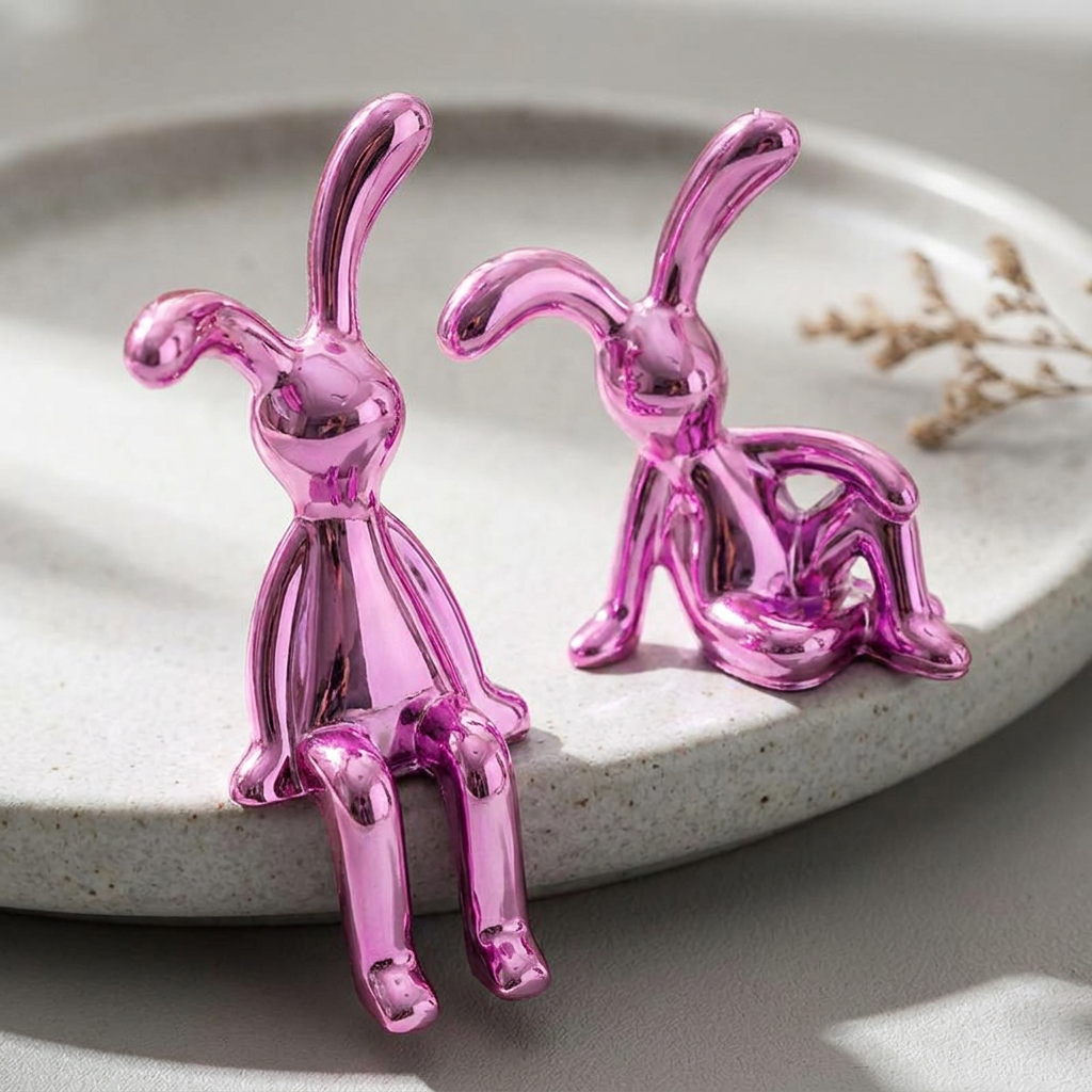 Rabbit Statue Set, 2-Piece Decor Edition — detail