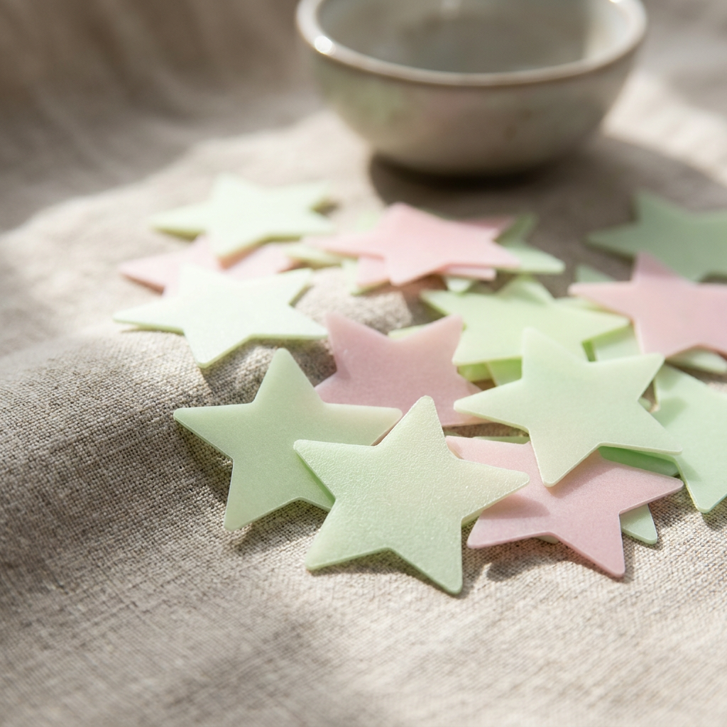 Glow-in-the-Dark Star Wall Stickers, 100-Piece Set — detail