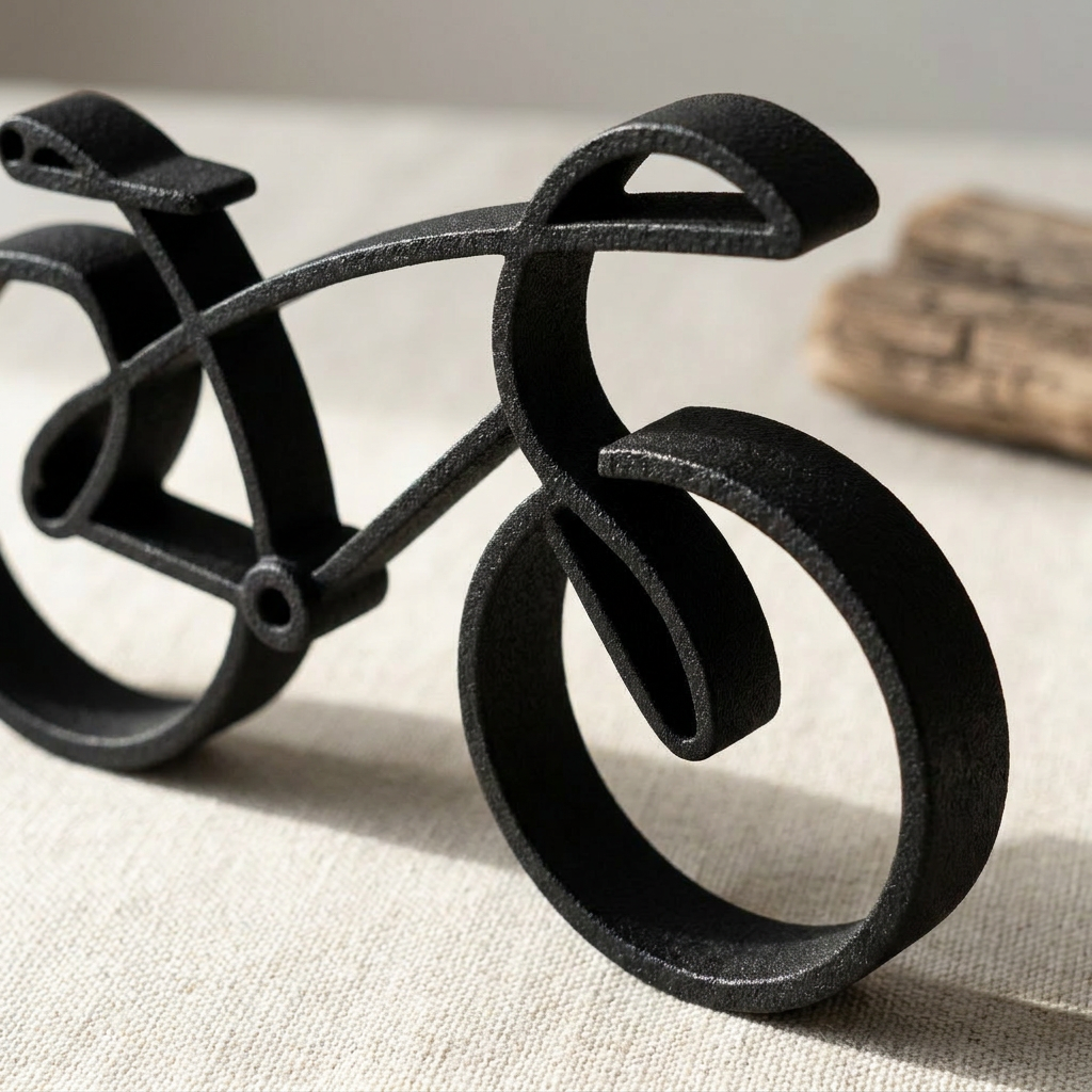Minimalist Bike Sculpture, Desk Decor Edition — detail