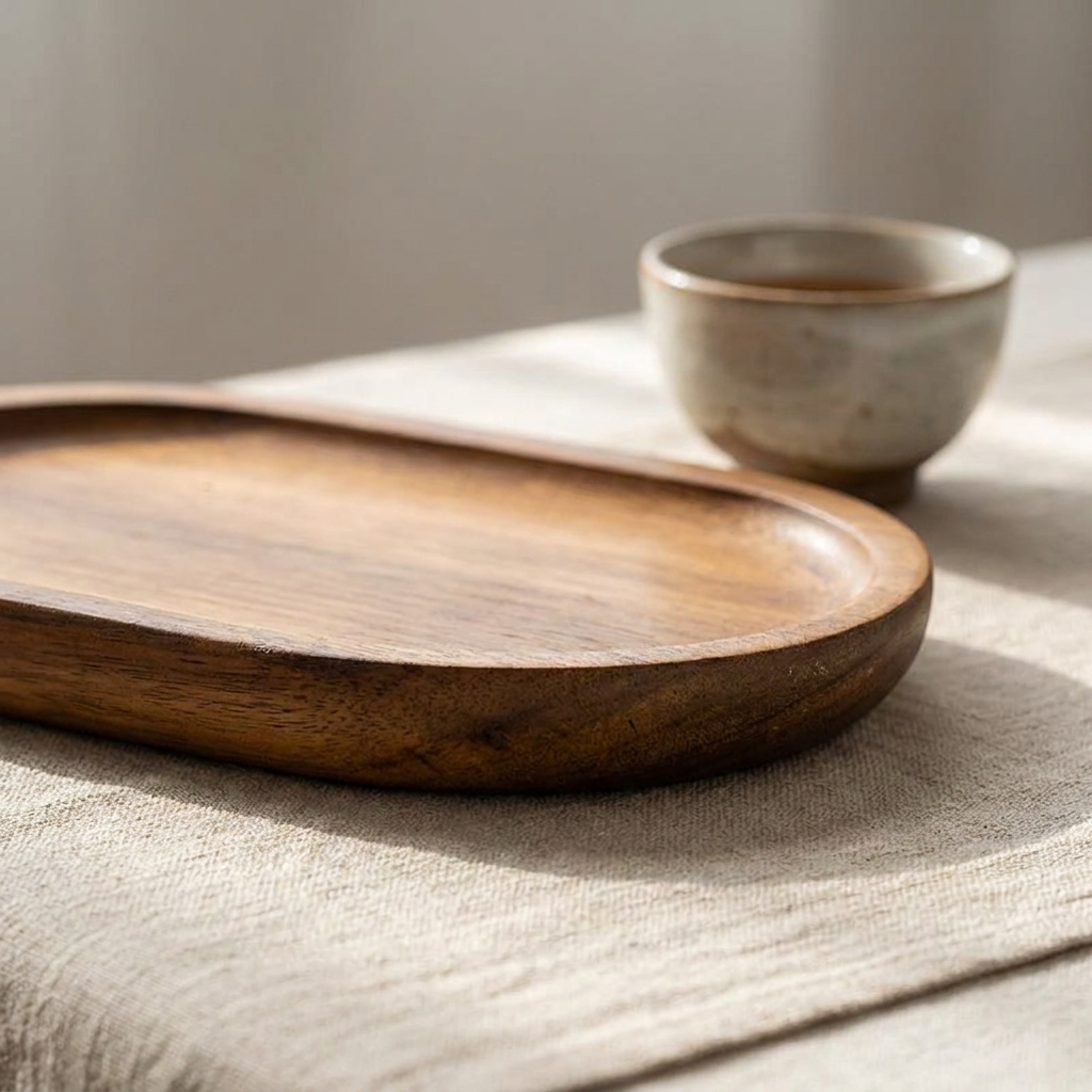 Wooden Serving Tray, Japanese-Style Edition — detail